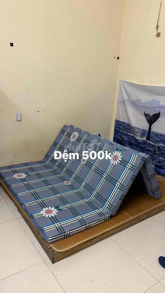 Đệm vải kẻ sọc, hoa màu xám. Mua bán Giường, chăn ga gối nệm tại Quận Cầu Giấy Hà Nội được đăng bởi Linh hình 1