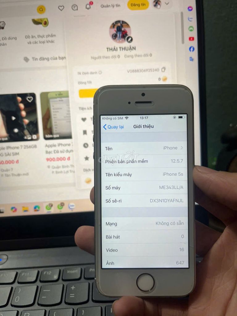 Apple iPhone 5s Vàng. Mua bán Điện thoại tại Huyện Quế Võ Bắc Ninh được đăng bởi user2534 hình 1