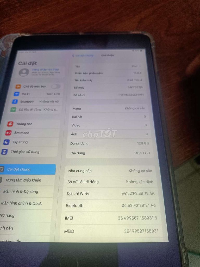 Apple iPad mini 4 128GB Like New. Mua bán Máy tính bảng tại Thành phố Biên Hòa Đồng Nai được đăng bởi Kyoji Đức hình 1