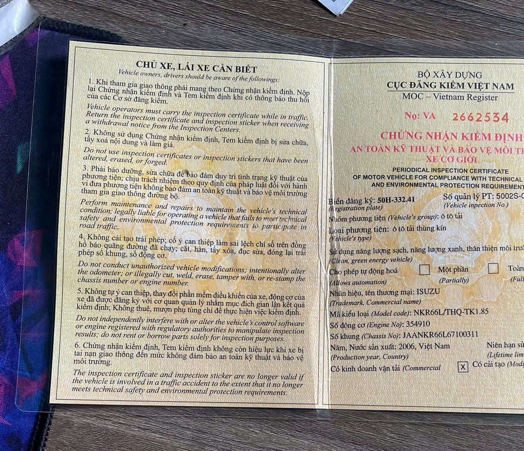 BÁN GẤP Isuzu 1.9 tấn đời 2006 thùng kín 4m5. Mua bán Xe tải, xe ben tại Thành phố Thuận An Bình Dương được đăng bởi Xe tải Bình Dương hình 8