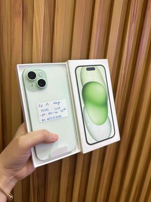 Iphone 15 xanh lá 128Gb like new pin 100 bh 3/2026