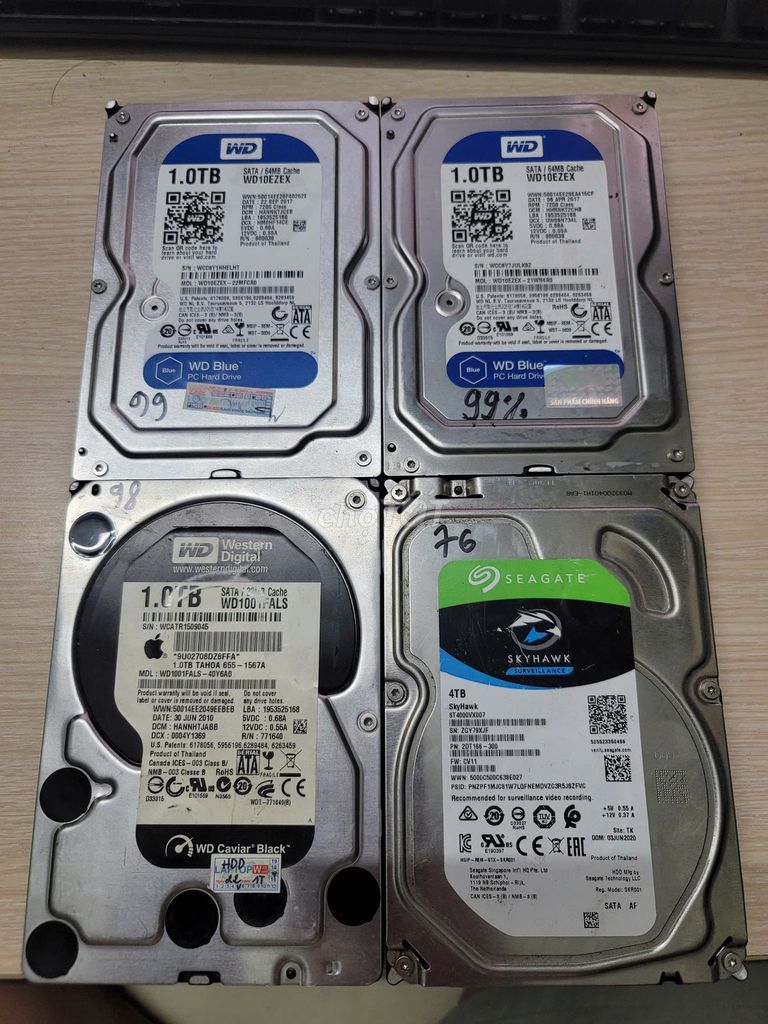 Thanh Lý HDD 3.5  WD 1TB 250k Seagate 4TB 550k