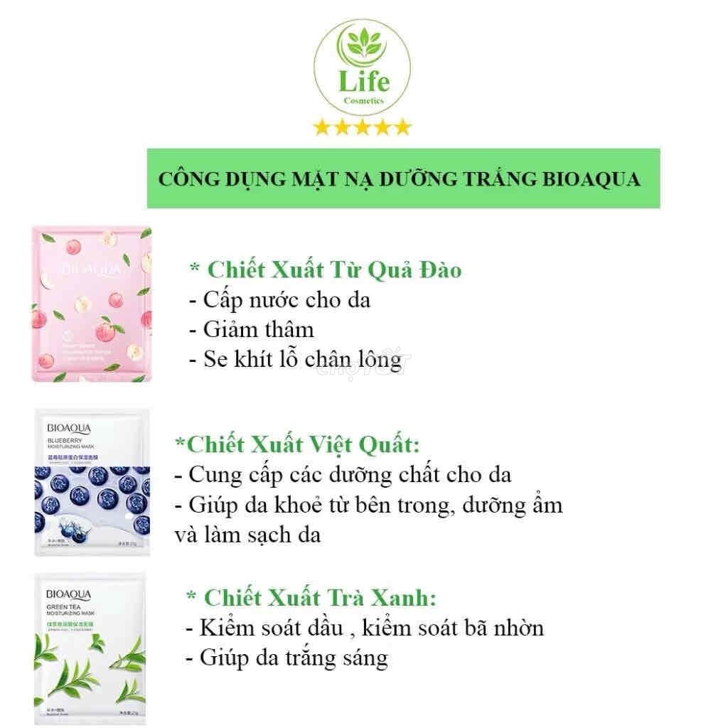 COMBO 50 MIẾNG Mặt Nạ Giấy Trái Cây Bioaqua Cấp Ẩm