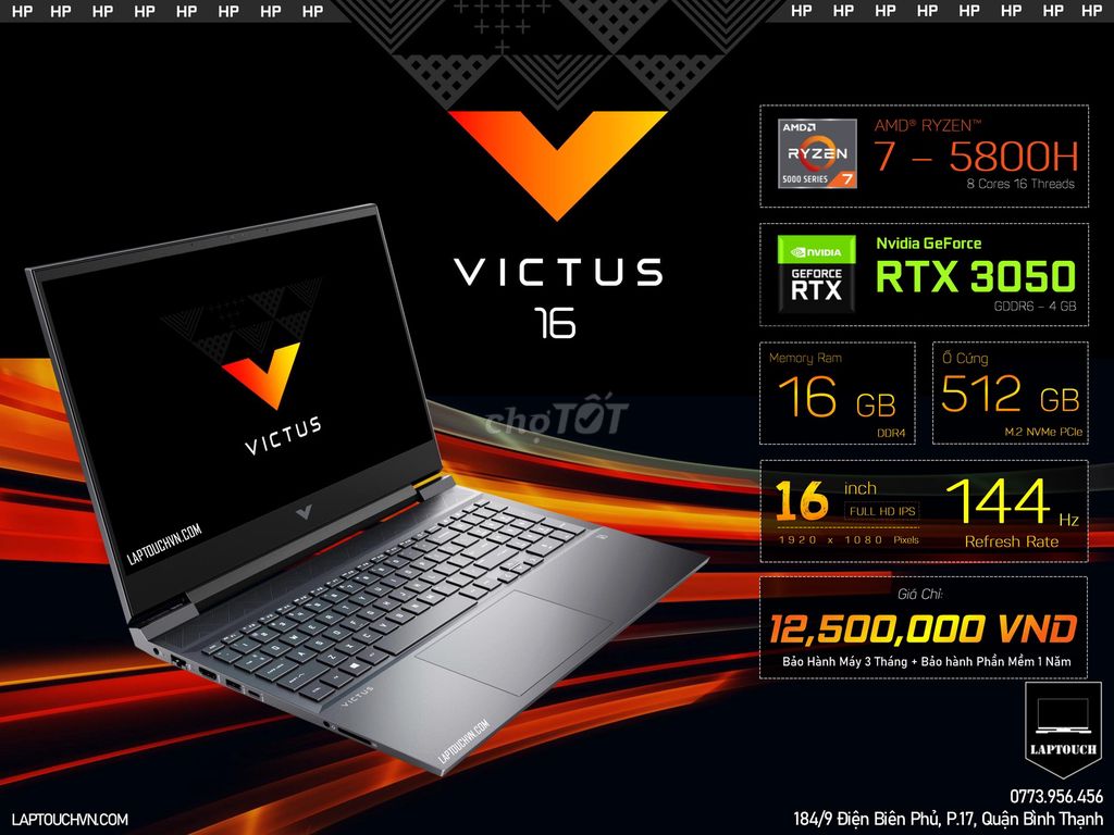 HP Victus 16 2021 [ RTX 3050 ]. Mua bán Laptop tại Quận Bình Thạnh Tp Hồ Chí Minh được đăng bởi Cửa Hàng Máy Tính Laptouch VN hình 1