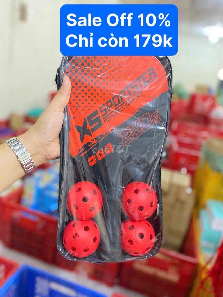 🧶Bộ 2 Vợt 4 Bóng Chơi Bóng Pickle ball X5 Siêu Nhẹ