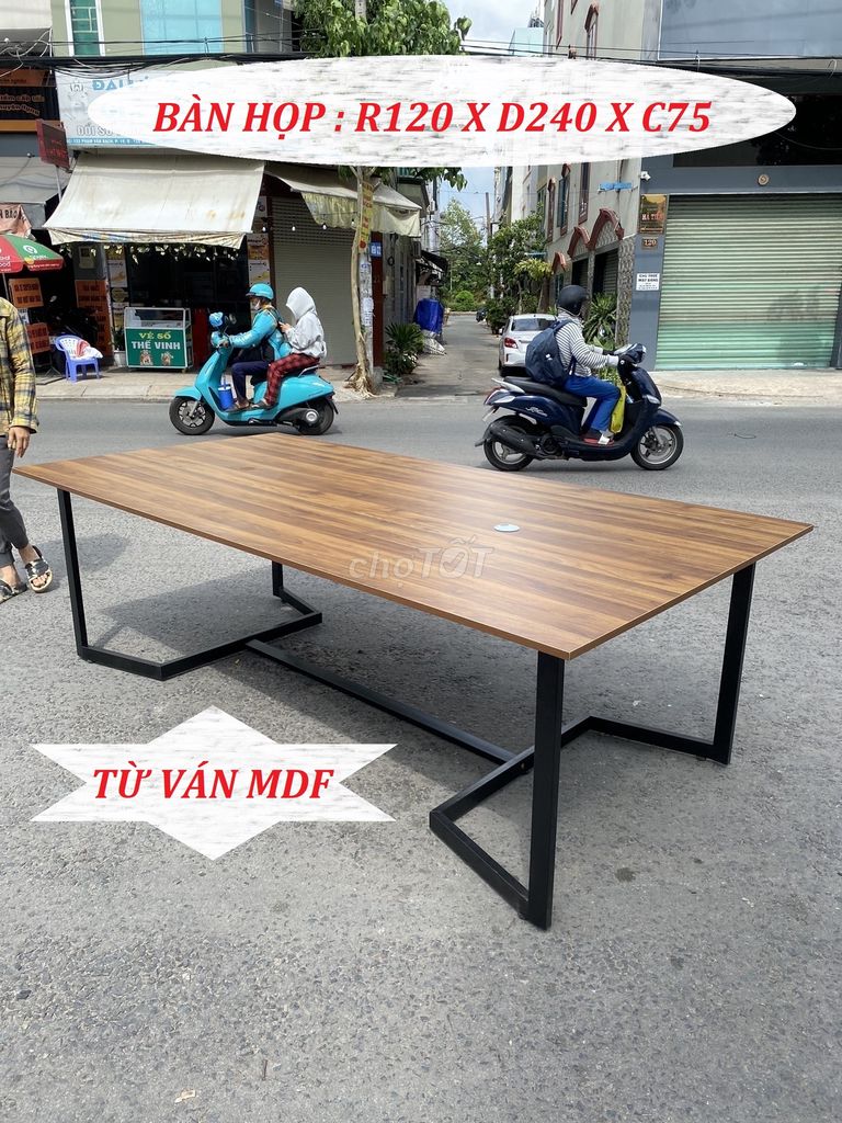 BÀN CHÂN SẮT & BÀN LÀM VIỆC VĂN PHÒNG DÀI 2M4