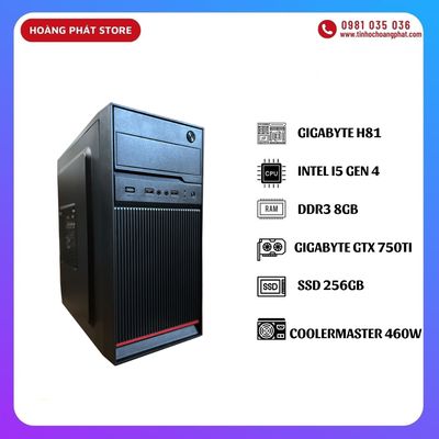 PC GAMING H81, I5 Gen 4, 8GB, 256GB, 750TI, 460W