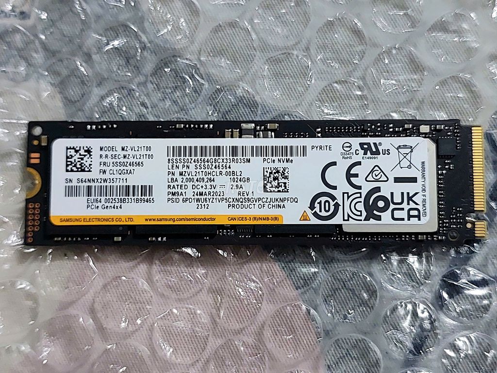 SSD Samsung PM9A1 1TB NVMe Gen4 2280 - BH 1 Năm. Mua bán Linh kiện (RAM, Card...) tại Thành phố Thủ Đức Tp Hồ Chí Minh được đăng bởi Lạc Thiên hình 1