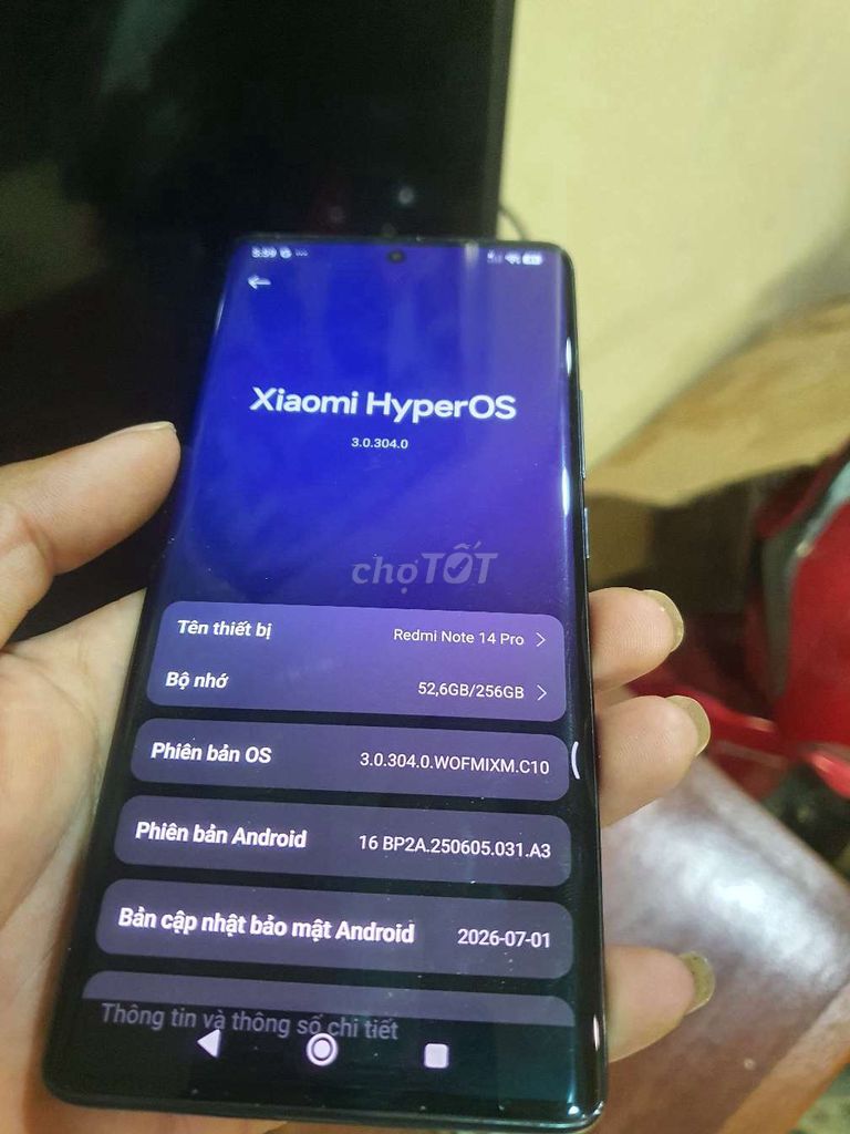 Xiaomi Redmi Note 14 Pro 256GB Đen. Mua bán Điện thoại tại Huyện Thanh Trì Hà Nội được đăng bởi tm hình 1