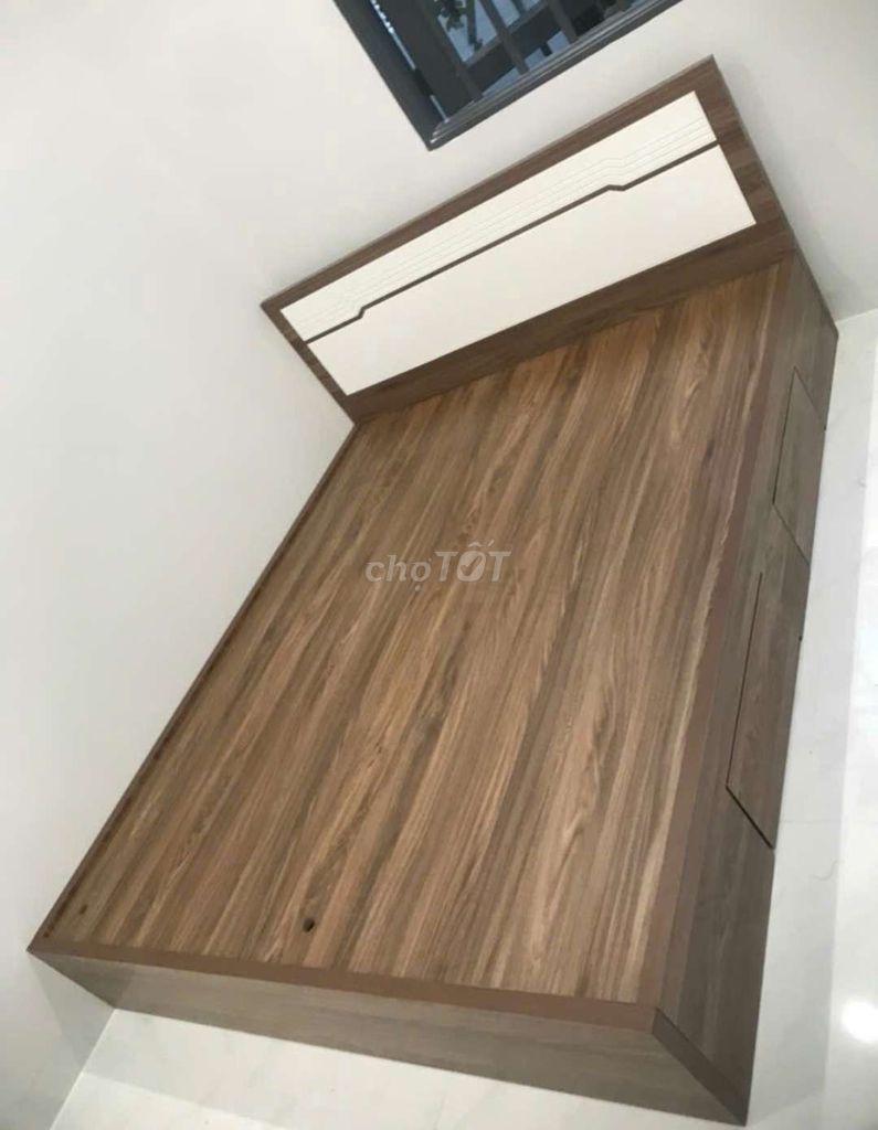 GIƯỜNG GỖ CÔNG NGHIỆP MDF 1M6*2M CÓ HỘP KÉO