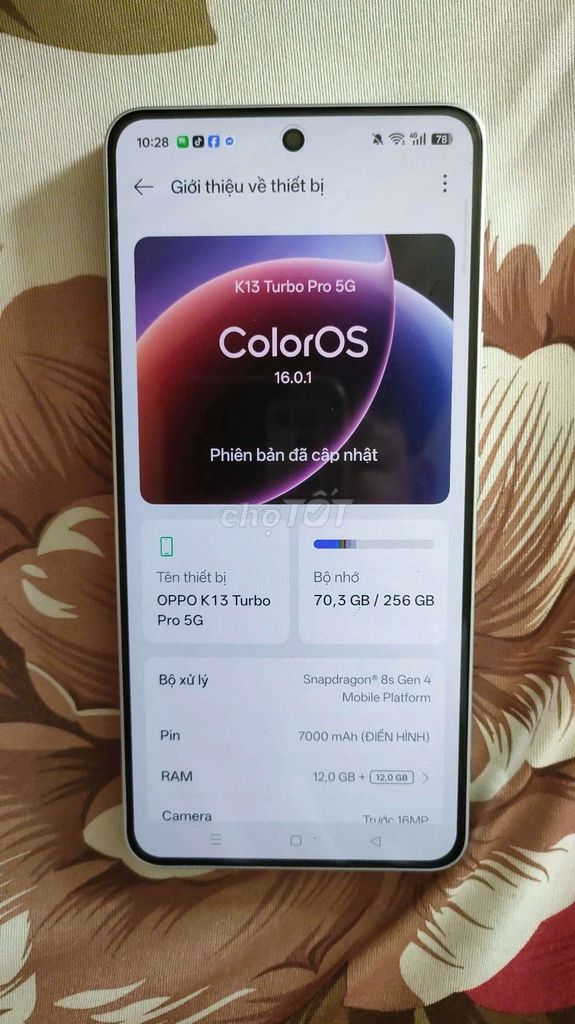 OPPO K13 Turbo Pro 5G 256GB Bạc. Mua bán Điện thoại tại Thị xã Bình Minh Vĩnh Long được đăng bởi Tân Trương Duy hình 1