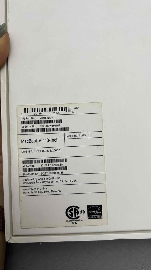 Chính chủ Macbook Air 13 inch 2020 full pk mới đẹp. Mua bán Laptop tại Quận Hoàn Kiếm Hà Nội được đăng bởi Tranv hình 3