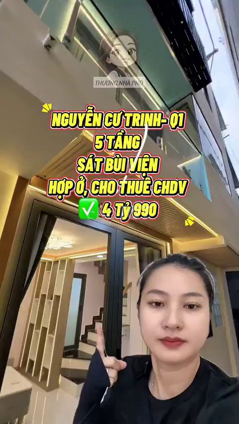 Bán Nhà 5 Tầng Nguyễn Cư Trinh Q1 Full Nội Thất - Giá 4.99 Tỷ