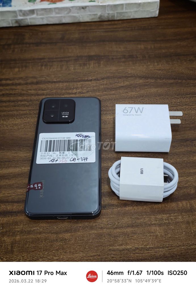 Xiaomi Mi 13 5G 12/256 Đen sạc 67w có ship COD. Mua bán Điện thoại tại Quận Ba Đình Hà Nội được đăng bởi Android Top hình 1
