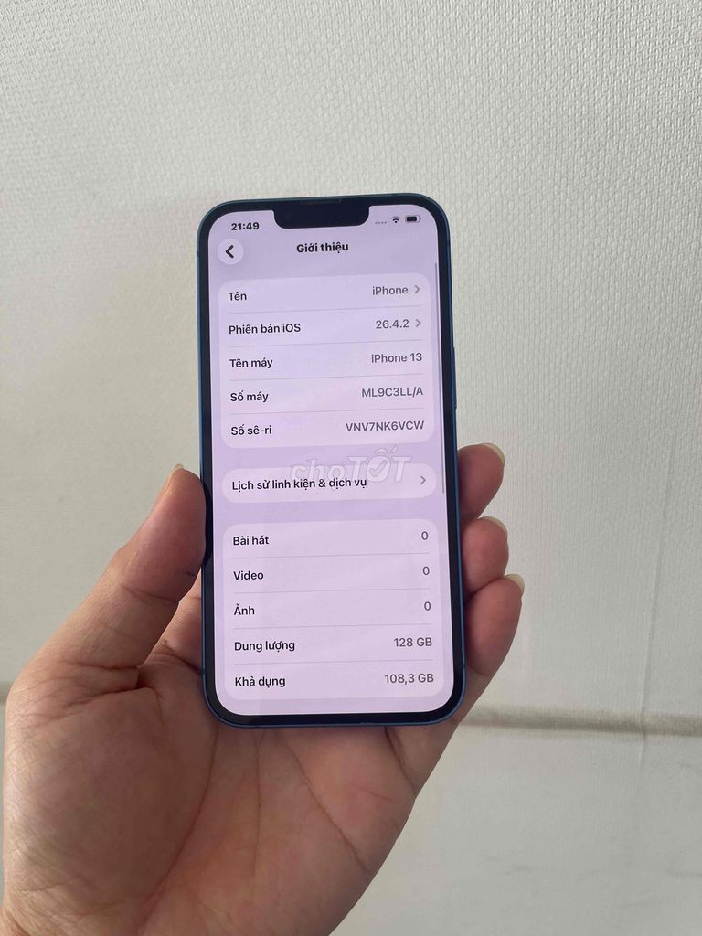 iPhone 13 128GB Xanh Mỹ. Mua bán Điện thoại tại Quận Phú Nhuận Tp Hồ Chí Minh được đăng bởi hoang anh 255 hình 1