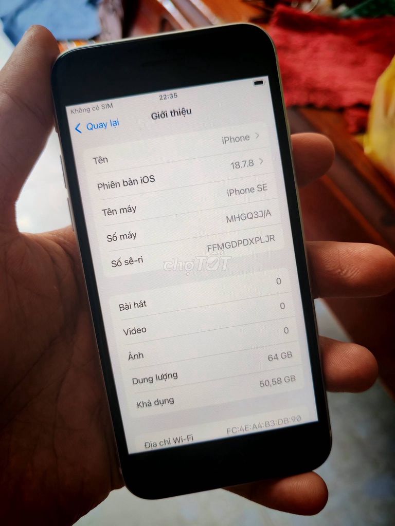 Apple iPhone SE 64GB Trắng 81% pin. Mua bán Điện thoại tại Quận 5 Tp Hồ Chí Minh được đăng bởi Hội Đồ Điện Tử hình 1