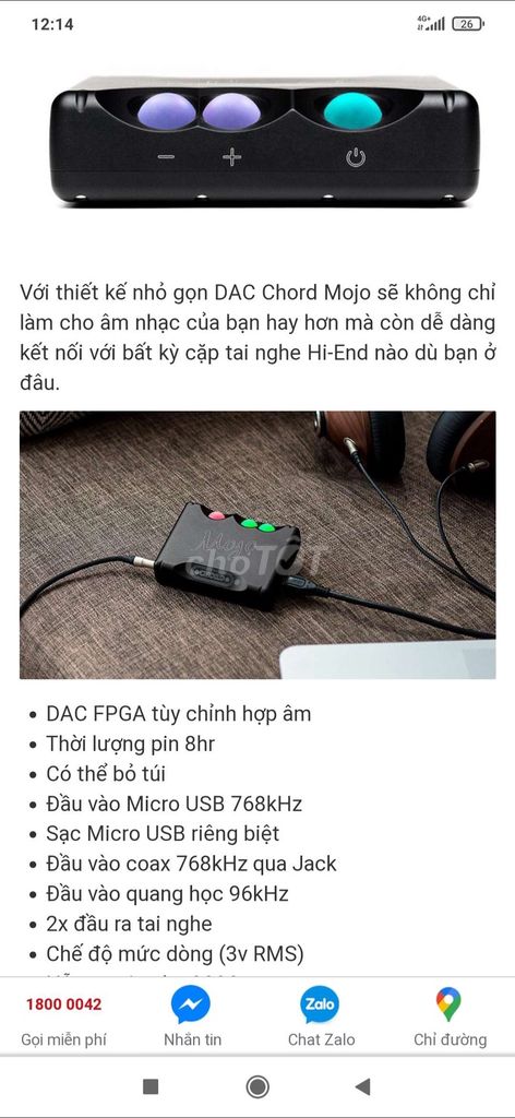 DAC Chord Mojo Đen Anh. Mua bán Tivi, Âm thanh tại Quận Bình Tân Tp Hồ Chí Minh được đăng bởi Nguyen anh hien hình 1