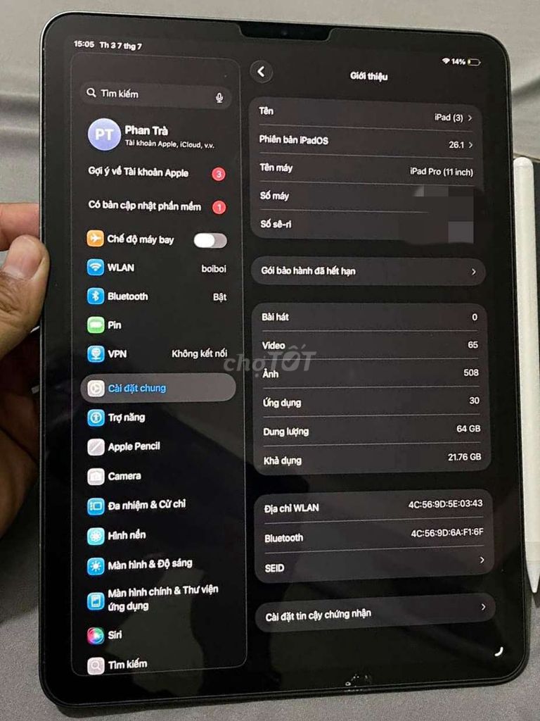 Apple iPad Pro 2018 Xám 64GB 11 inch. Mua bán Máy tính bảng tại Thành phố Thuận An Bình Dương được đăng bởi Phan Trà hình 1