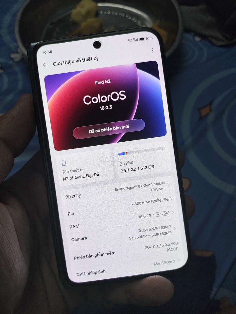 Oppo Find N2 512GB Xám. Mua bán Điện thoại tại Thành phố Thủ Đức Tp Hồ Chí Minh được đăng bởi Thích Trải Nghiệm  hình 1