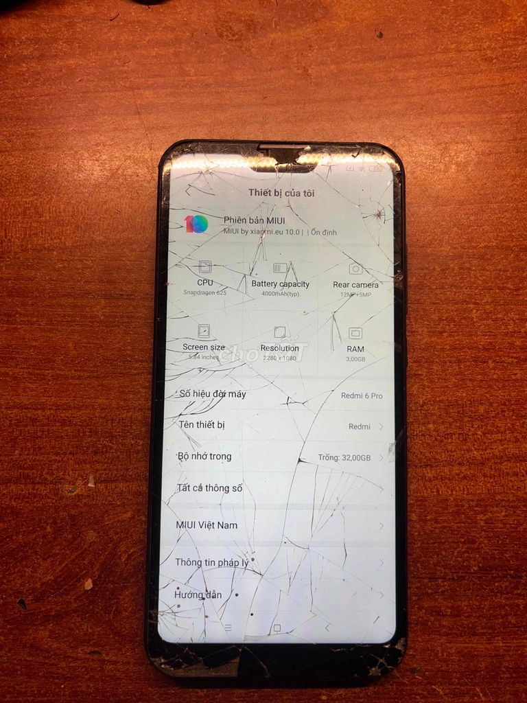 Xiaomi Redmi 6 Pro 32GB Nát xấu. Mua bán Điện thoại tại Huyện Yên Phong Bắc Ninh được đăng bởi cường  hình 1