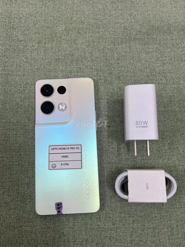 Oppo Reno 8 pro 5G 8/256 vàng 80w vooc TRẢ GÓP-COD