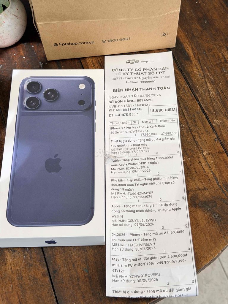 iPhone 17 Pro Max 256GB Xanh Openbox Mua Fptshop. Mua bán Điện thoại tại Quận Sơn Trà Đà Nẵng được đăng bởi Anh Apple Chính Hãng hình 1