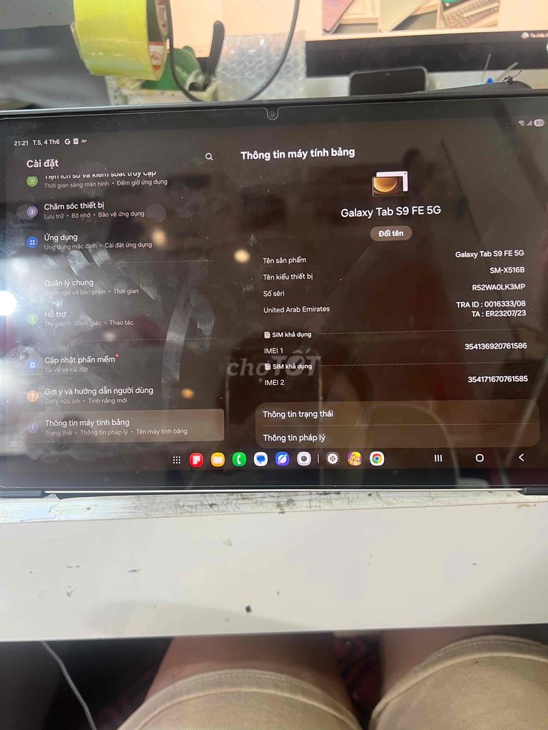 Samsung Galaxy Tab S9 FE 5G 128GB Bạc. Mua bán Máy tính bảng tại Quận Long Biên Hà Nội được đăng bởi nguyễn tuấn long hình 1