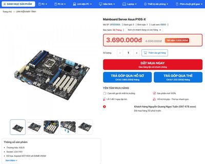 Combo Cpu Xeon E3 1270 V5 + Main Server. Mua bán Linh kiện (RAM, Card...) tại Quận Gò Vấp Tp Hồ Chí Minh được đăng bởi nguyễn đức duy