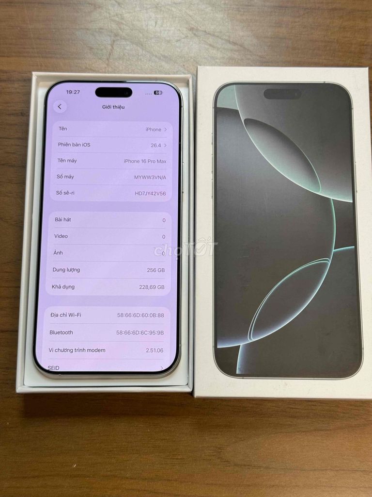 iPhone 16 Pro Max 256GB Trắng VN/A. Mua bán Điện thoại tại Huyện Đông Anh Hà Nội được đăng bởi TRẢ GÓP DUYỆT HỒ SƠ hình 1