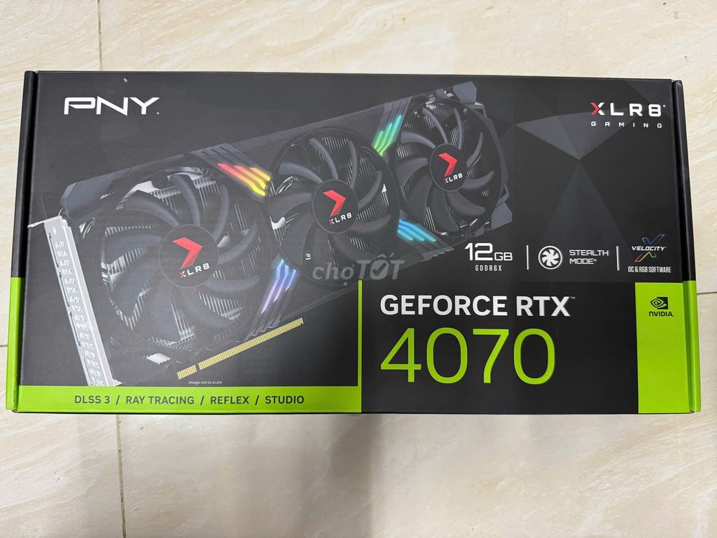 VGA PNY RTX 4070 12GB 3 Fan, Có Led, Full Box