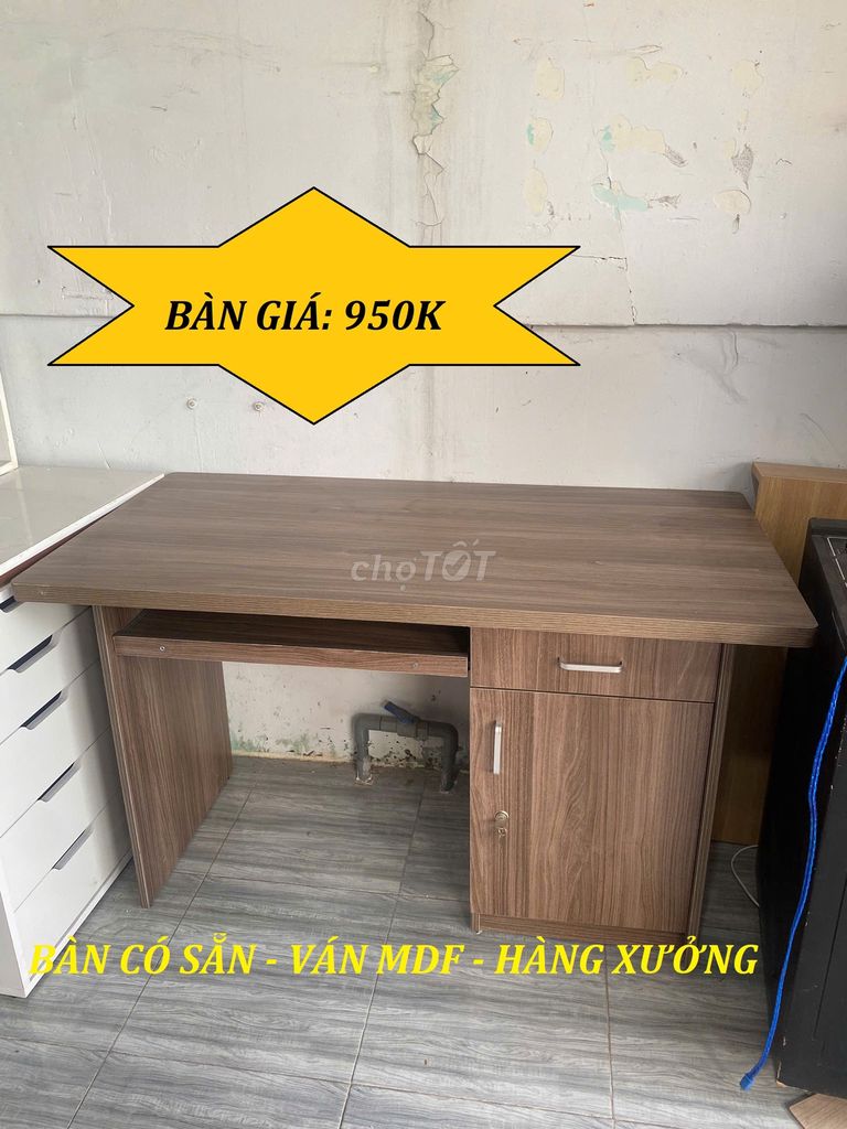 BÀN LÀM VIỆC & BÀN HỌC SINH CÓ SẴN - NÂU GỖ -