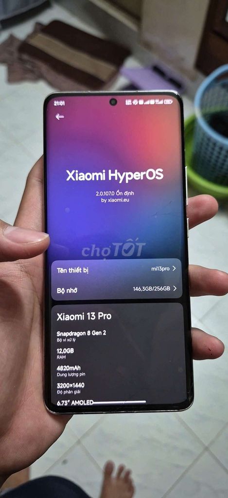 Xiaomi 13 Pro 256GB Trắng. Mua bán Điện thoại tại Quận Tân Bình Tp Hồ Chí Minh được đăng bởi Pin Pin hình 1
