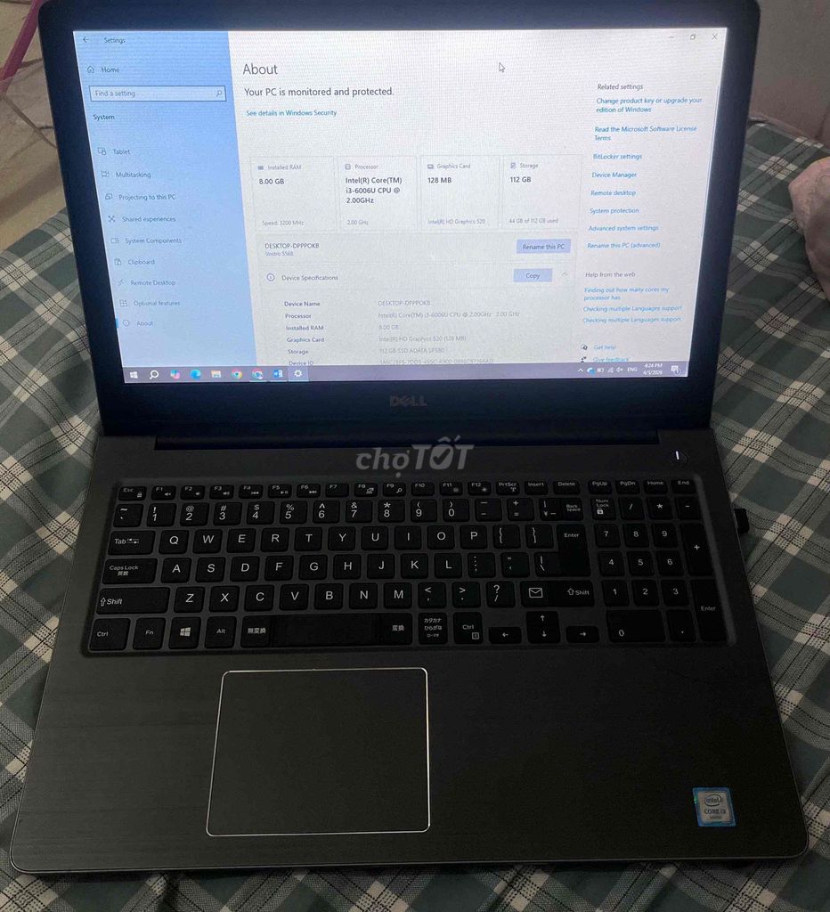 Dell Vostr***6U 8GB/120GB. Mua bán Laptop tại Quận Tân Phú Tp Hồ Chí Minh được đăng bởi Cao Nhân hình 1