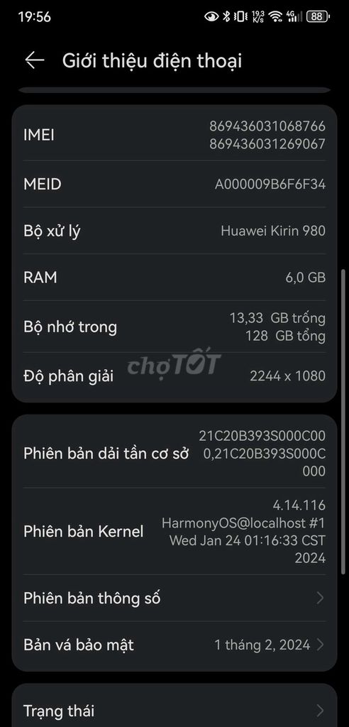 Huawei Mate 20 6GB/128GB. Mua bán Điện thoại tại Quận Hà Đông Hà Nội được đăng bởi Trí Quôc hình 1