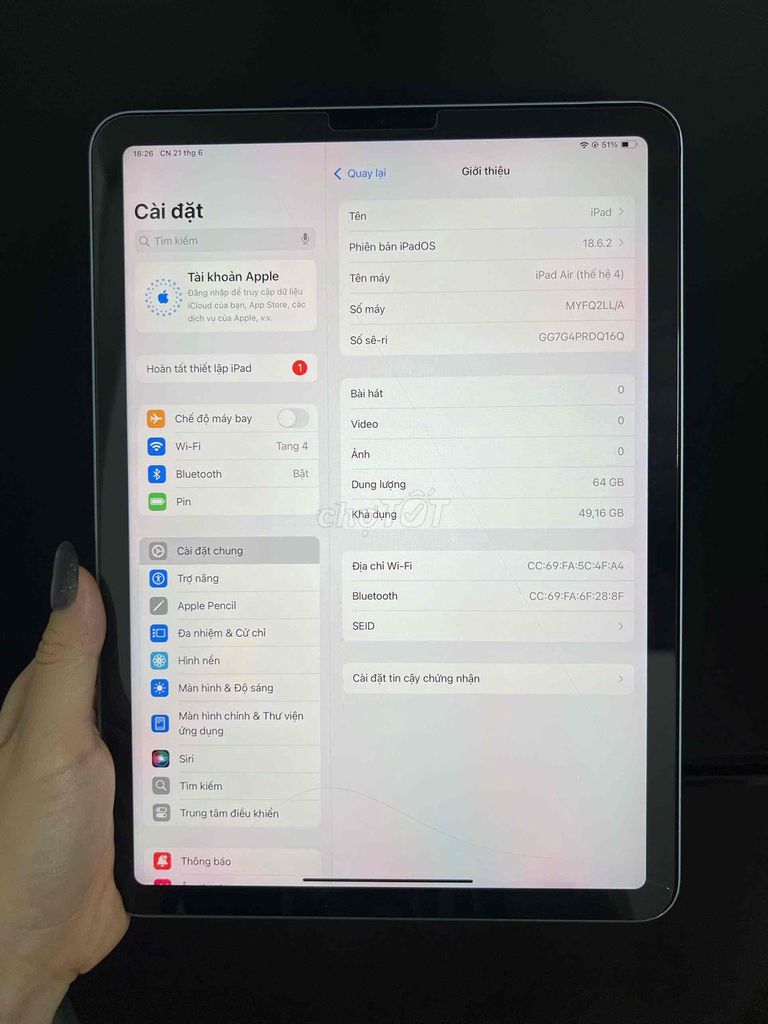 Apple iPad Air 4 Wifi 64GB xanh. Mua bán Máy tính bảng tại Quận Nam Từ Liêm Hà Nội được đăng bởi Hiếu hình 1