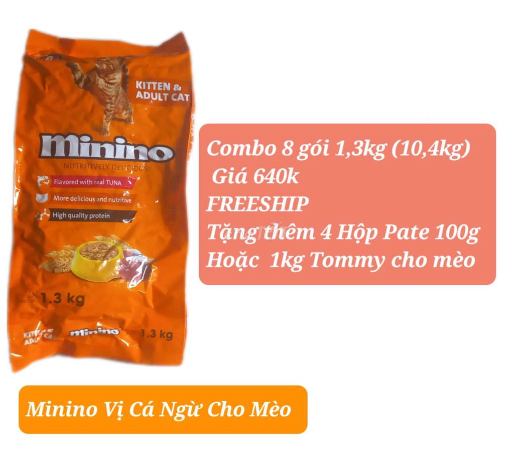 [Freeship+Tặng Pate] 10,4kg Minino Thức Ăn Cho Mèo