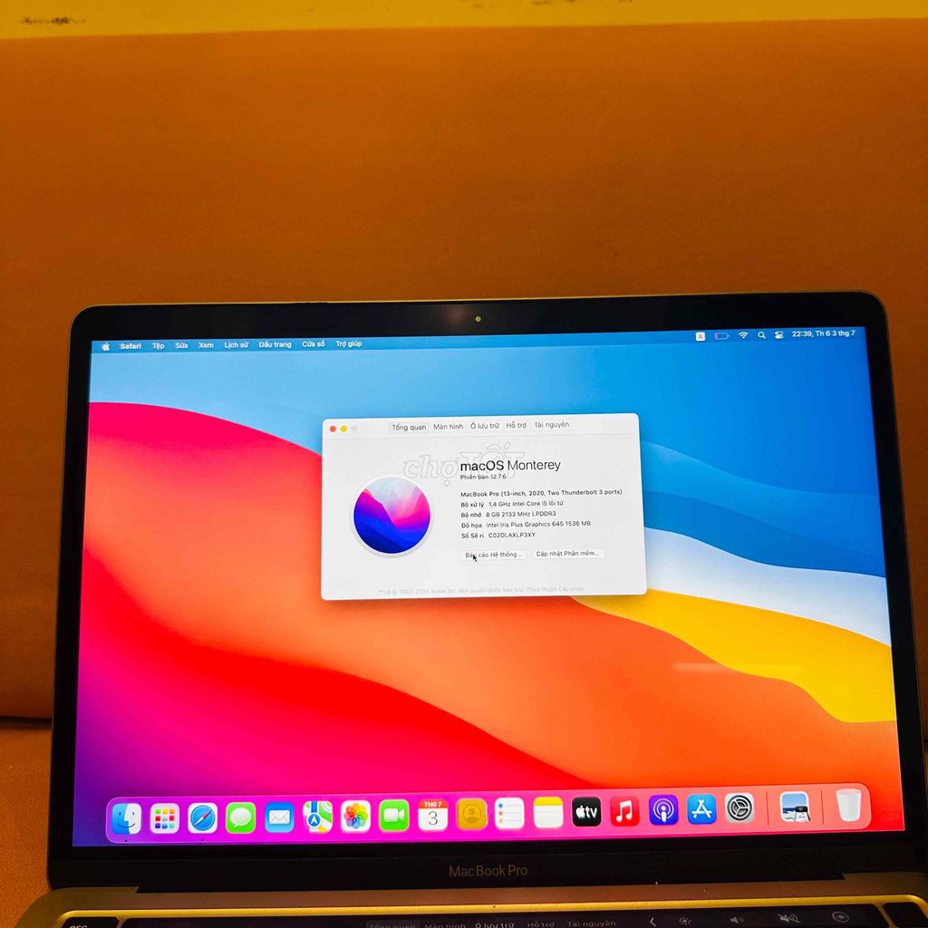 Apple MacBook Pro 2020 i5 8GB/256GB Xám. Mua bán Laptop tại Quận Thanh Khê Đà Nẵng được đăng bởi Phi Nhật hình 1