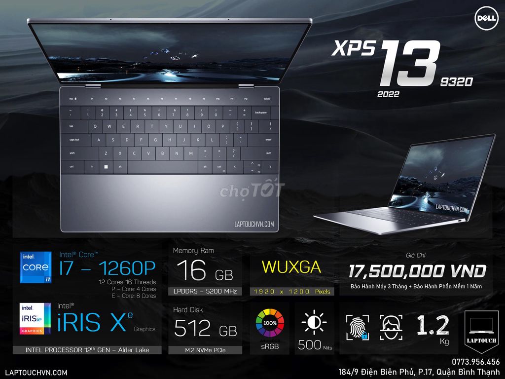 Dell XPS 13 9320 [ 2022 - Graphite ]. Mua bán Laptop tại Quận Bình Thạnh Tp Hồ Chí Minh được đăng bởi Cửa Hàng Máy Tính Laptouch VN hình 1