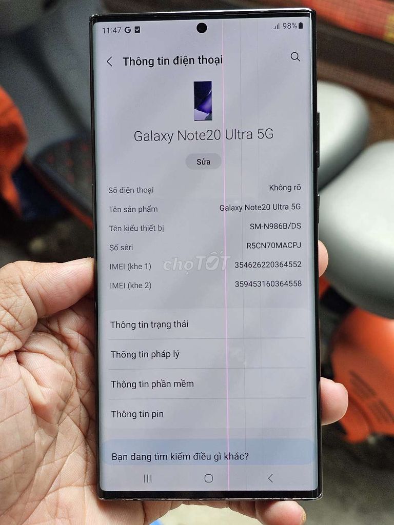 Galaxy Note20 Ultra 5G 256GB zin toàn bộ giá rẻ . Mua bán Điện thoại tại Quận 8 Tp Hồ Chí Minh được đăng bởi Thiên Hòa mobile  hình 1