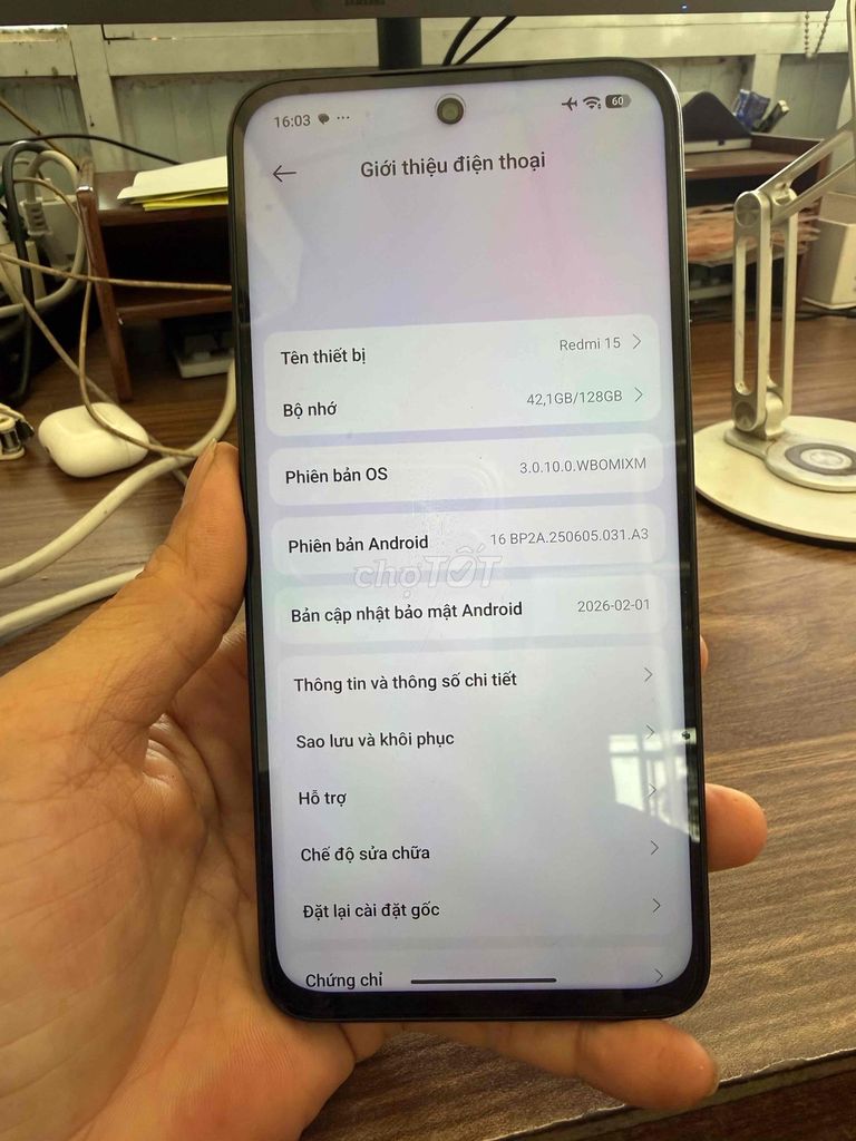 Xiaomi Redmi 15 128GB Đen zin như mới. Mua bán Điện thoại tại Huyện Trảng Bom Đồng Nai được đăng bởi Cầm Đồ thanh lý hình 1