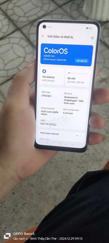 Ram 8+8/256G .main zin màn hình zin.OPPO RENO 8