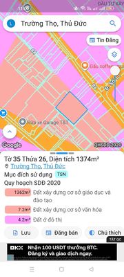 BÁN ĐẤT DIỆN TÍCH LỚN – TRƯỜNG THỌ, TP. THỦ ĐỨC