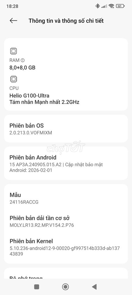 Xiaomi Note 14 Pro 256GB. Mua bán Điện thoại tại Huyện Bình Chánh Tp Hồ Chí Minh được đăng bởi Quang Huynh hình 1