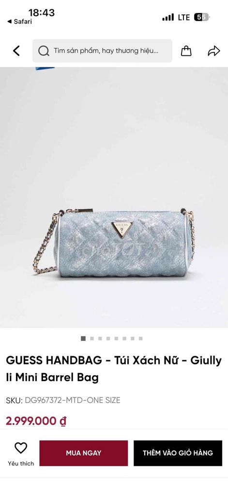 Túi xách GUESS Giully Mini Barrel Bag Nữ Xanh nhạt. Mua bán Túi xách tại Thành phố Biên Hòa Đồng Nai được đăng bởi hoanng anh  hình 1