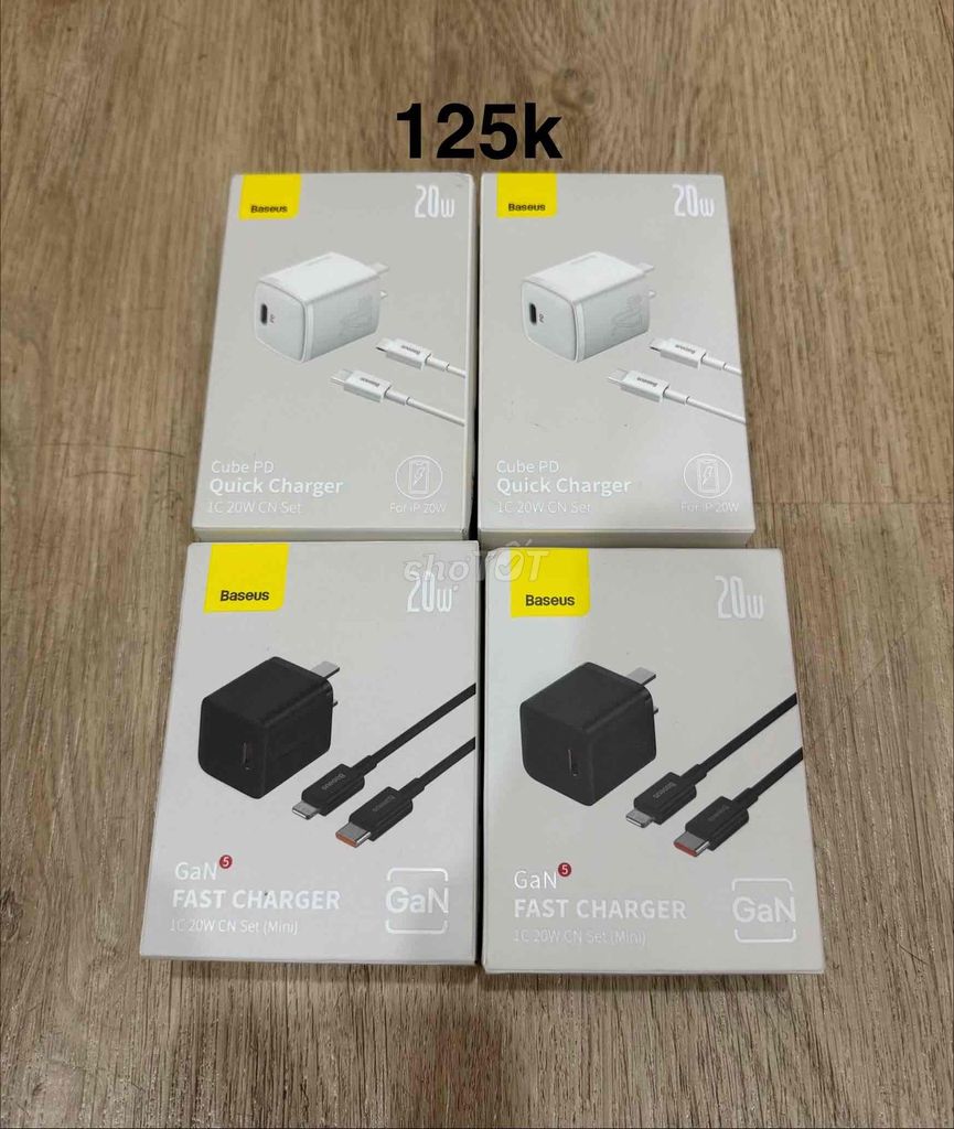 [Baseus] Combo củ + cáp sạc mới 100%. Mua bán Phụ kiện (Màn hình, Chuột...) tại Quận 5 Tp Hồ Chí Minh được đăng bởi Plus Tech hình 1