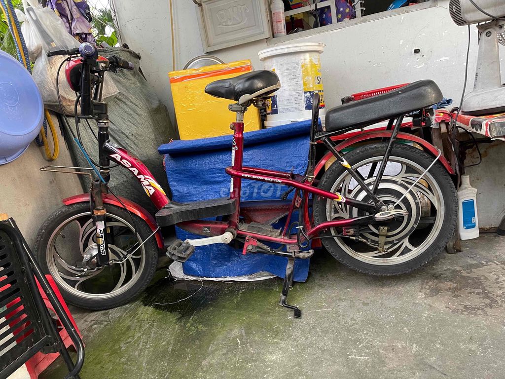 Xe đạp điện Asama màu Đỏ Hư bình. Mua bán Xe điện tại Thành phố Biên Hòa Đồng Nai được đăng bởi Tran trường son hình 1