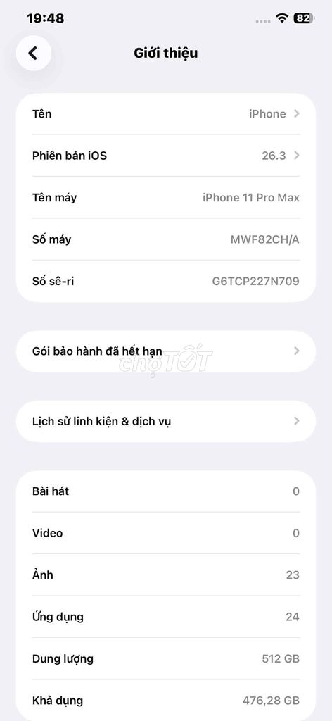 Apple iPhone 11 Pro Max 512GB Hoạt động tốt. Mua bán Điện thoại tại Quận Liên Chiểu Đà Nẵng được đăng bởi Đặng Khải Viên hình 1