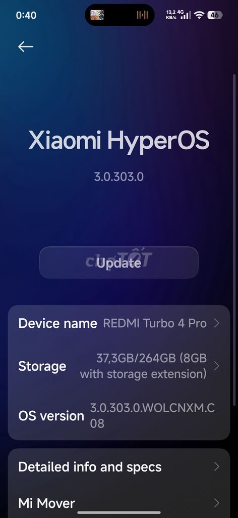 Xiaomi Redmi Turbo 4 Pro . Mua bán Điện thoại tại Huyện Trực Ninh Nam Định được đăng bởi Pham Duy hình 1