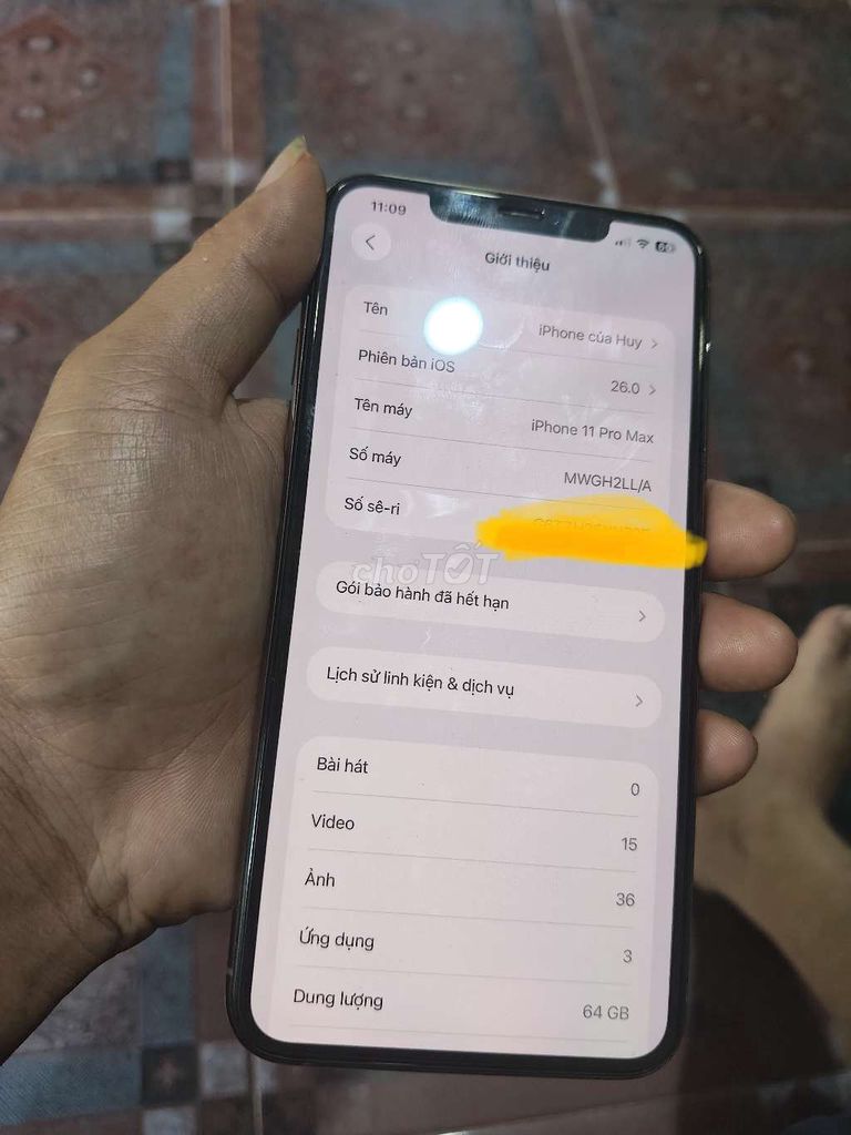 Apple iPhone 11 Pro Max 64GB Vàng. Mua bán Điện thoại tại Huyện Tây Sơn Bình Định được đăng bởi huy hình 1