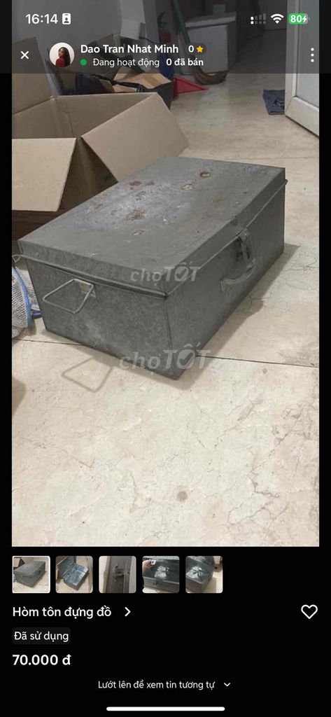 Hòm đựng đồ Tôn Xám Đã sử dụng. Mua bán Nội thất, đồ gia dụng khác tại Quận Ba Đình Hà Nội được đăng bởi Dao Tran Nhat Minh hình 1